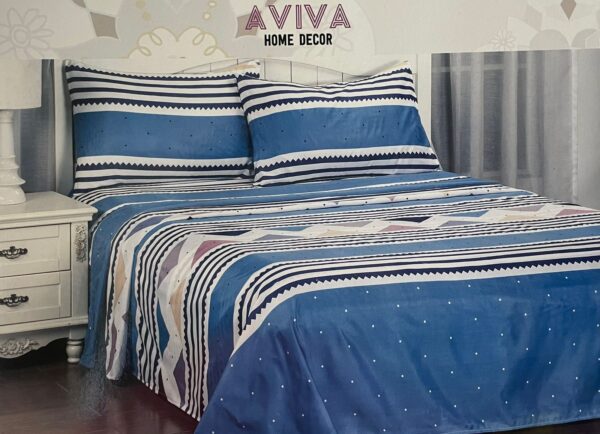 Sabanas Lisa Estampada Aviva Full 4 Piezas